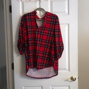 Oversized plaid shirt